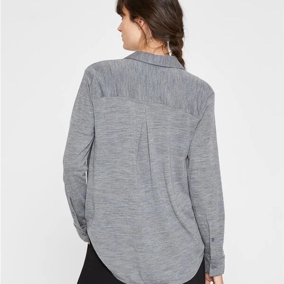 Club Monaco Refined Utility Shirt Wool Blend Charcoal Grey Size Small - Picture 2 of 7